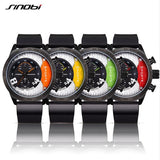 SINOBI Top Brand Chronograph Sports Watches Waterproof Military Watch Men Watch Leather Fashion Watches saat relogio masculino - one46.com.au