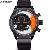 SINOBI Top Brand Chronograph Sports Watches Waterproof Military Watch Men Watch Leather Fashion Watches saat relogio masculino - one46.com.au