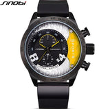 SINOBI Top Brand Chronograph Sports Watches Waterproof Military Watch Men Watch Leather Fashion Watches saat relogio masculino - one46.com.au