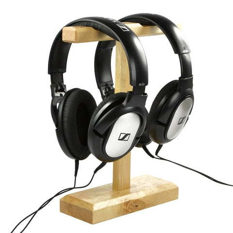 Wood Dual Headphones Stand holder for Bose QC15 QC25 Sony MDR-XB500 Shure Ultimate Ears Koss PortaPro JVC Philips Skullycandy - one46.com.au