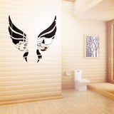 Acrylic Mirror 3D Wall Stickers Angel Wings Wall Sticker Decal DIY Art Home Decoration Stickers for Bedroom Living Room - one46.com.au