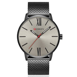 CURREN Luxury Brand Quartz Watch Men's Black Casual Business Stainless Steel Mesh band Quartz-Watch Fashion Thin Clock male - one46.com.au