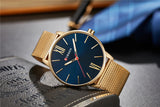 CURREN Luxury Brand Quartz Watch Men's Black Casual Business Stainless Steel Mesh band Quartz-Watch Fashion Thin Clock male - one46.com.au