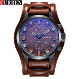 CURREN Men's Top Brand Luxury Quartz Watches Men's Sports Quartz-Watch Leather Strap Military Male Clock Fashion New Sale Gift - one46.com.au