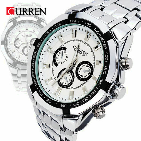 Curren Brand Fashion Men's Full stainless steel Military Casual Sport Watch waterproof relogio masculino quartz Wristwatch Sale - one46.com.au