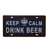 Vintage Metal Tin Sign Keep Calm Drink Beer Retro Plaque Poster Bar Pub Club Wall Tavern Garage Home Decoration 15*30cm - one46.com.au