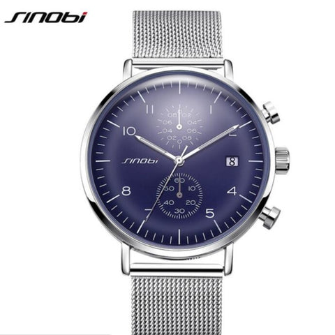 SINOBI Fashion Men's Watch Luxury Stainless Steel Watch Men Watch Luminous Wrist watches Clock saat relogio masculino reloj - one46.com.au