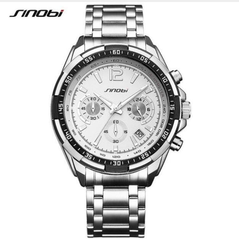 SINOBI Wrist Watch Men Fashion Waterproof Military Watch Luminous Men's Watch Full Steel Sport Watches Clock saat reloj hombre - one46.com.au