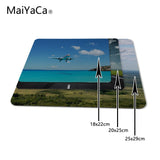 MaiYaCa Airplane Landing  Computer Mouse Pad Mousepads Decorate Your Desk Non-Skid Rubber Pad - one46.com.au