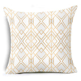 Smiry 43*43cm comfortable travel decorative throw pillow case golden lines geometry pattern sofa chair cushion cover home decor - one46.com.au