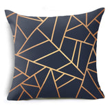 Smiry 43*43cm comfortable travel decorative throw pillow case golden lines geometry pattern sofa chair cushion cover home decor - one46.com.au