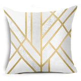 Smiry 43*43cm comfortable travel decorative throw pillow case golden lines geometry pattern sofa chair cushion cover home decor - one46.com.au