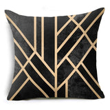 Smiry 43*43cm comfortable travel decorative throw pillow case golden lines geometry pattern sofa chair cushion cover home decor - one46.com.au