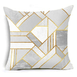 Smiry 43*43cm comfortable travel decorative throw pillow case golden lines geometry pattern sofa chair cushion cover home decor - one46.com.au