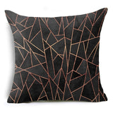 Smiry 43*43cm comfortable travel decorative throw pillow case golden lines geometry pattern sofa chair cushion cover home decor - one46.com.au