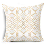 Smiry 43*43cm comfortable travel decorative throw pillow case golden lines geometry pattern sofa chair cushion cover home decor - one46.com.au