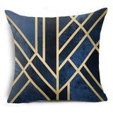 Smiry 43*43cm comfortable travel decorative throw pillow case golden lines geometry pattern sofa chair cushion cover home decor - one46.com.au