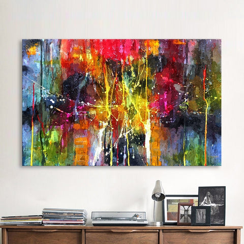 QKART Abstract Painting Colorful Canvas Wall Pictures for Living Room Office Bedroom  Modern Canvas Oil Painting - one46.com.au