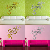 24 Pcs Circles Wall Stickers Mirror Style Removable Decal Vinyl Art Mural Wall Sticker Home Decoration - one46.com.au