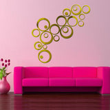 24 Pcs Circles Wall Stickers Mirror Style Removable Decal Vinyl Art Mural Wall Sticker Home Decoration - one46.com.au