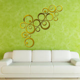 24 Pcs Circles Wall Stickers Mirror Style Removable Decal Vinyl Art Mural Wall Sticker Home Decoration - one46.com.au