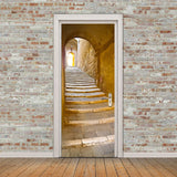 2Pcs/set Stone Steps Door Stickers European Style Wall Sticker for Bedroom Living Room Decor Poster PVC Waterproof Decal - one46.com.au