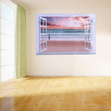 Living Room Bedroom Wall Stickers Decor 3D Sticker Pink Beach Girl  Art Decals home Decoration DIY Poster Stickers 50*70cm E5M1 - one46.com.au
