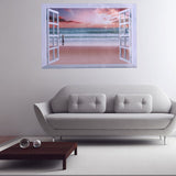 Living Room Bedroom Wall Stickers Decor 3D Sticker Pink Beach Girl  Art Decals home Decoration DIY Poster Stickers 50*70cm E5M1 - one46.com.au