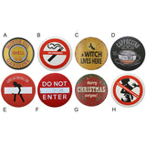 Round Retro Metal Plaques Vintage Metal Tin Signs Poster For Coffee Bar Decorative Iron Wall Art Merry Christmas Ornaments - one46.com.au