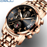 Rose gold Watches Brand Luxury Chronograph Fashion Quartz Watch Men Full Steel Waterproof Sport Watch Clock Relogio Masculino - one46.com.au