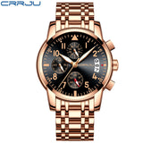 Rose gold Watches Brand Luxury Chronograph Fashion Quartz Watch Men Full Steel Waterproof Sport Watch Clock Relogio Masculino - one46.com.au