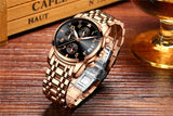 Rose gold Watches Brand Luxury Chronograph Fashion Quartz Watch Men Full Steel Waterproof Sport Watch Clock Relogio Masculino - one46.com.au