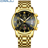 Rose gold Watches Brand Luxury Chronograph Fashion Quartz Watch Men Full Steel Waterproof Sport Watch Clock Relogio Masculino - one46.com.au