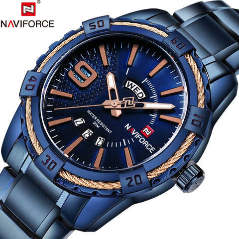 Top Brand NAVIFORCE Luxury Men Fashion Sports Watches Men's Quartz Date Clock Man Stainless Steel Wrist Watch Relogio Masculino - one46.com.au