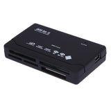 All in One Memory Card Reader USB External SD SDHC Mini Micro M2 MMC XD CF Read and Write Flash Memory Card with USD Cable Black - one46.com.au