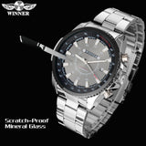 WINNER brand men luxury automatic self wind watches mechanical fashion sport watch auto date stainless steel Relogio Masculino - one46.com.au