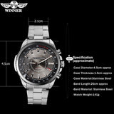 WINNER brand men luxury automatic self wind watches mechanical fashion sport watch auto date stainless steel Relogio Masculino - one46.com.au