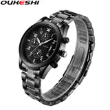 OUKESHI Brand Fashion Calendar Business Men Watches Casual Stainless Steel Quartz Wristwatches Relogio Masculino Clock Hot Sale - one46.com.au