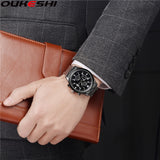 OUKESHI Brand Fashion Calendar Business Men Watches Casual Stainless Steel Quartz Wristwatches Relogio Masculino Clock Hot Sale - one46.com.au