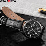 OUKESHI Brand Fashion Calendar Business Men Watches Casual Stainless Steel Quartz Wristwatches Relogio Masculino Clock Hot Sale - one46.com.au