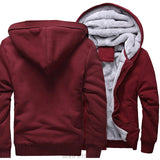 2019 new Winter Warm Hoodies wool liner tracksuits Coat men Thick Zipper Jacket male solid color no print Sweatshirt size M-4XL - one46.com.au