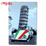 [ Mike86 ] Leaning Tower of Pisa in Italy Wall plaque decor House Office Pub Metal Painting art  B-163 Mix order 20*30 CM - one46.com.au