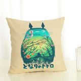 Cartoon  Style Cushion  Case  Home Decorative Pillow Case Totoro Printed Throw Pillow Car Home Decor Linen Cotton Cushion Cover - one46.com.au