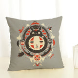 Cartoon  Style Cushion  Case  Home Decorative Pillow Case Totoro Printed Throw Pillow Car Home Decor Linen Cotton Cushion Cover - one46.com.au
