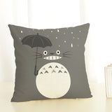 Cartoon  Style Cushion  Case  Home Decorative Pillow Case Totoro Printed Throw Pillow Car Home Decor Linen Cotton Cushion Cover - one46.com.au