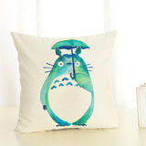 Cartoon  Style Cushion  Case  Home Decorative Pillow Case Totoro Printed Throw Pillow Car Home Decor Linen Cotton Cushion Cover - one46.com.au