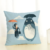 Cartoon  Style Cushion  Case  Home Decorative Pillow Case Totoro Printed Throw Pillow Car Home Decor Linen Cotton Cushion Cover - one46.com.au