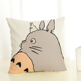 Cartoon  Style Cushion  Case  Home Decorative Pillow Case Totoro Printed Throw Pillow Car Home Decor Linen Cotton Cushion Cover - one46.com.au