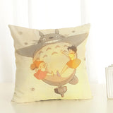 Cartoon  Style Cushion  Case  Home Decorative Pillow Case Totoro Printed Throw Pillow Car Home Decor Linen Cotton Cushion Cover - one46.com.au