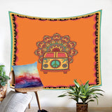 BeddingOutlet Mandala Tapestry Hippie Vintage Car Orange Wall Carpet Microfiber Fabric Art Wall Hanging Bohemian Home Decoration - one46.com.au